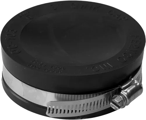 Vista 2 de Fernco QC-103 - Tapón flexible de PVC de 3 pulgadas con abrazaderas de acero inoxidable, color negro