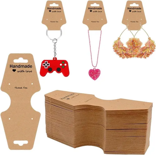 Vista 10 de 100 piezas de collares para tarjetas de exhibición, joyas, pulseras, aretes, llavero, anillos, bandas para el cabello, proyectos de manualidades