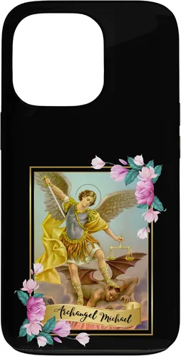 Vista 10 de Funda protectora para iPhone 17, diseño de ángel de la iglesia católica de San Miguel Arcángel