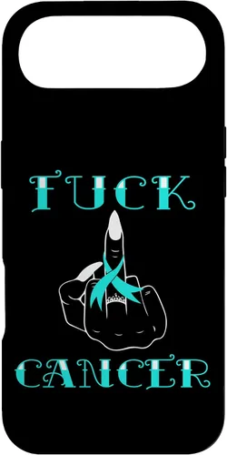 Vista 27 de Fuck Cancer Tattoos Survivor Teal Ribbon Ovarian Cancer Case for iPhone 16
