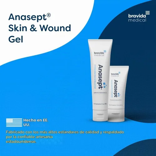 Vista 3 de Anasept - Gel antimicrobiano para piel y heridas, tubo de 3 oz