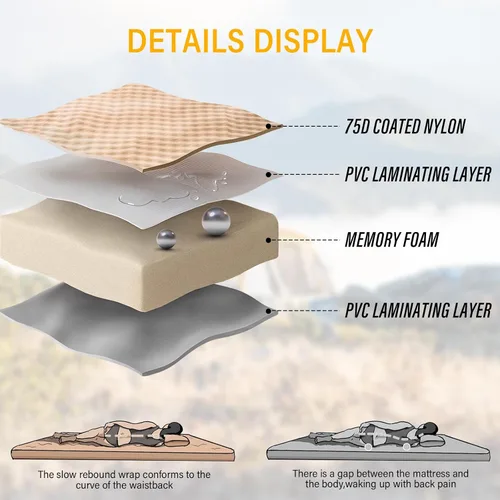 Vista 2 de Colchoneta de Aire para SUV Cama de Coche, Almohadilla Inflable para Coche y Camping con Bomba de Aire, Colchón de Camping de Espuma Viscoelástica