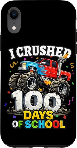 Vista 25 de I Crushed 100 Days of School - Monster Truck 100th Day Boys Case for iPhone 16