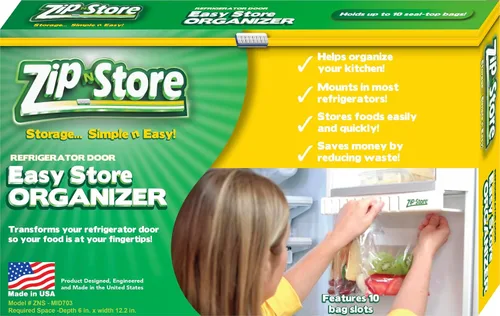 Vista 5 de Organizador de tu refrigerador - Bolsas con cierre hermético Organizador fácil de refrigerador - Organiza 10 bolsas, perfecto para sobras, fácil