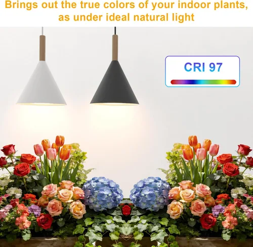 Vista 3 de Luces colgantes de cultivo para plantas de interior, lámpara de plantas de espectro completo de 20 W con temporizador, altura ajustable, luz