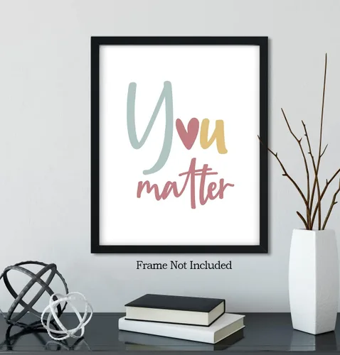 Vista 6 de Govivo Psicólogo escolar, decoración de oficina de asesoramiento, decoración de pared con texto en inglés "You Matter Mental" (You Matter Mental)