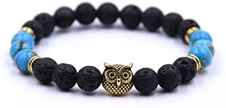 Vista 6 de Joya - Juego de pulseras de cuentas con diseño de búho para mujer