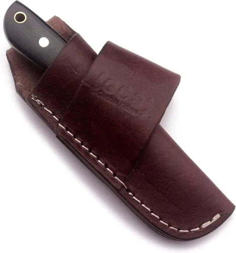 Vista 8 de GCS - Cuchillo táctico de acero hecho a mano D2, cuchillo de caza, cuchillo de campamento con funda de cuero, hoja de espiga completa diseñada