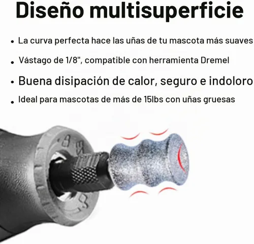 Vista 2 de Dremel - Herramientas para recortar uñas para perros, aseo y alisado de patas para perros medianos y grandes, accesorio para amoladora de uñas
