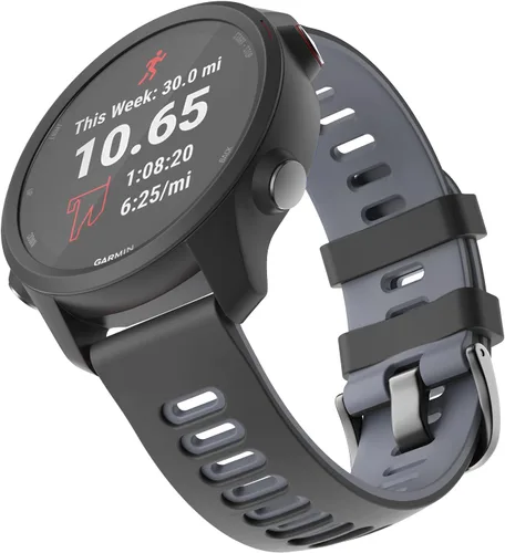 Vista 2 de OVERSTEP Correa de reloj para Garmin Forerunner 245/645/Vivoactive 3/5/6 Gris negro