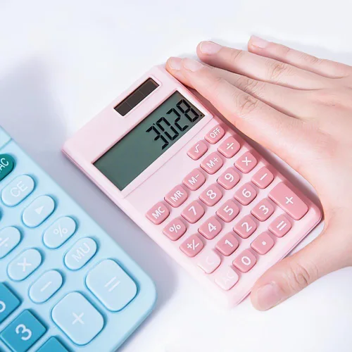 Vista 6 de Calculadoras Estándar Básicas Calculadora Digital Pequeña de Escritorio con Pantalla LCD de 8 Dígitos, Energía Solar y Batería Calculadora