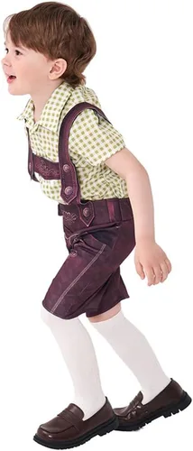 Vista 2 de ODOLDI Disfraz de Oktoberfest para niños, disfraz de Lederhosen bávaro, festival de cerveza alemana, disfraz de fiesta de Halloween