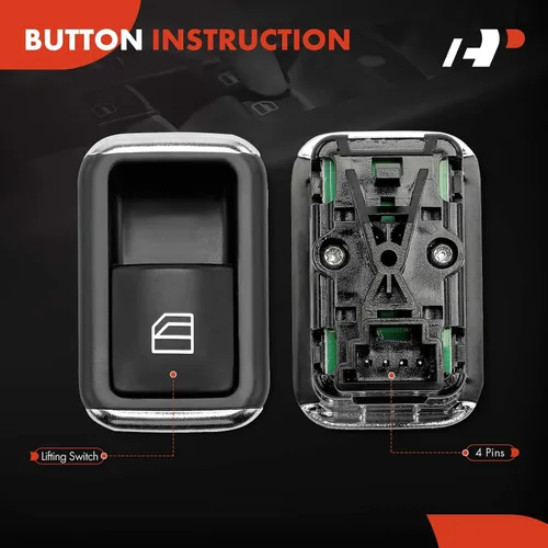 Vista 4 de A-Premium - Interruptor de elevalunas eléctrico delantero derecho o trasero