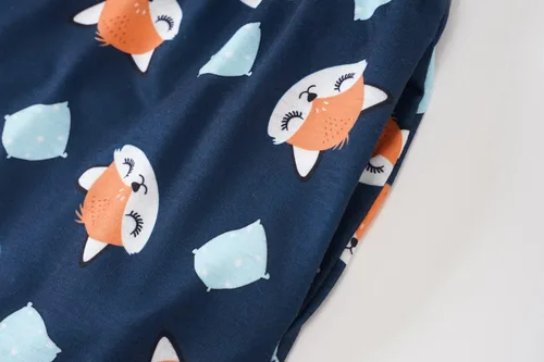 Vista 6 de Vopmocld Conjunto de pijama de manga corta de verano para niñas grandes, lindos patrones de gato, ropa de dormir Nighty 100% algodón