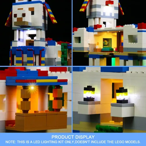 Vista 3 de VONADO Kit de luces LED compatible con Minecraft Llama Village 21188, iluminación que funciona con luz (sin modelo Lego, solo luces)