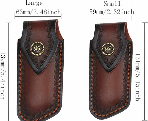 Vista 2 de Fundas para Cuchillos de Tienda, Funda para Cuchillo de Bolsillo de 5.1 pulgadas para Cinturón, Funda de Cuero para Cuchillo para Cinturón