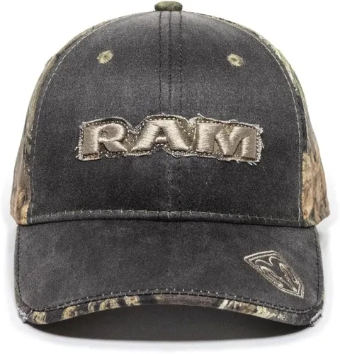 Vista 3 de Sombrero - RAM camuflaje desgastado bola Cap 3-D bordado con apliques
