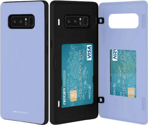 Vista 12 de GOOSPERY Funda tipo cartera para Galaxy Note 8 con tarjetero, funda protectora de doble capa para teléfono (negro)