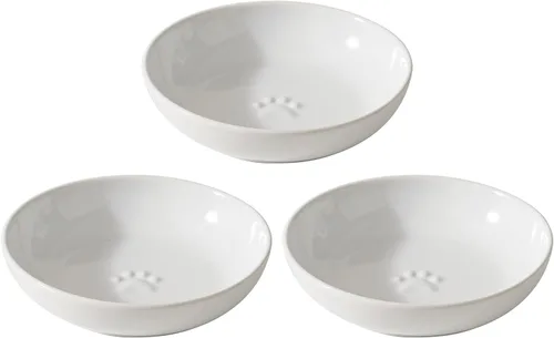 Vista 9 de Havniva Platos de cerámica anchos para gatos con protección para bigotes, juego de 3 tazones de cerámica para gatos, plato antideslizante