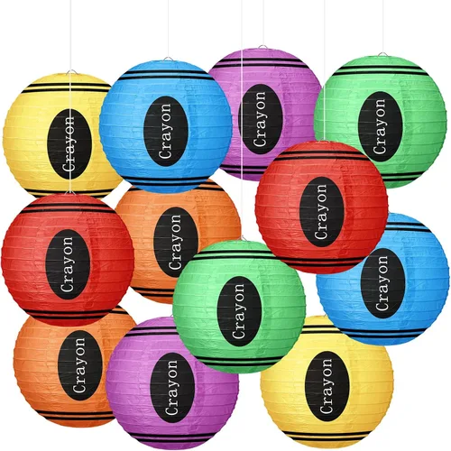Vista 9 de Retisee 12 linternas de papel de manzana de 10 pulgadas para decoración