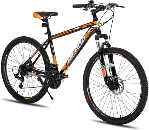 Vista 14 de Bicicleta de montaña HILAND de 26" para hombres, mujeres y adultos, 18 velocidades, freno de disco, marco ligero de aluminio, rueda de 3/6 radios