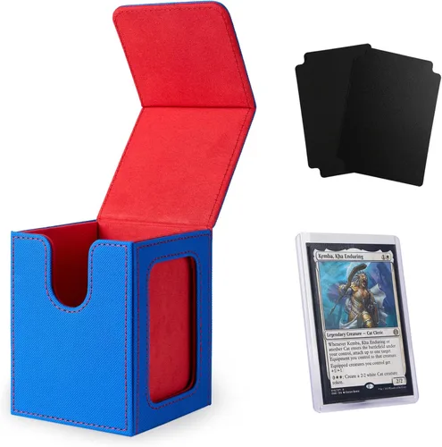Vista 24 de Venssu MTG Caja de cubierta con pantalla Commander, funda para cartas de ángel para 120 tarjetas de una sola funda, caja de almacenamiento