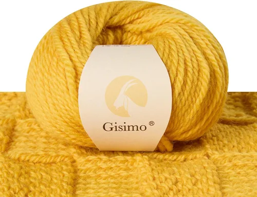 Vista 26 de 100% lana de merino para tejer, 3 capas de lana lujosa y suave para tejer a mano y ganchillo (ámbar, 1 bola)