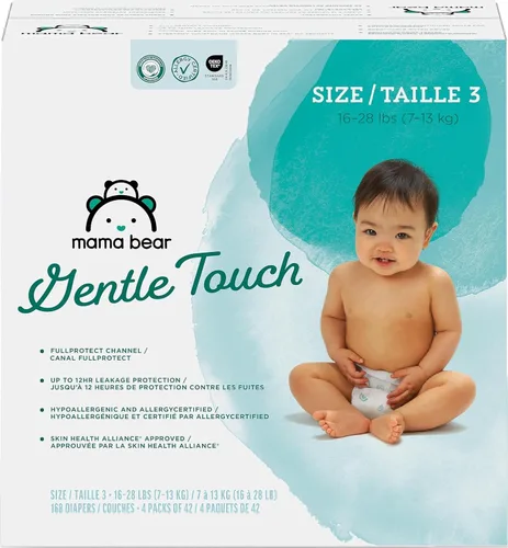 Vista 21 de Marca Amazon - Pañales Mama Bear de toque suave, talla 1, 50