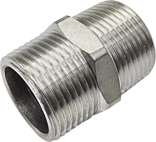 Vista 7 de Boquilla hexagonal NPT macho de 1 pulgada a macho de 1 pulgada, accesorios de tubería roscados de acero inoxidable 304 (paquete de 2)