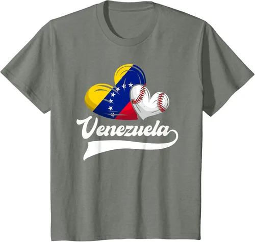 Vista 106 de Camiseta de béisbol venezolana con diseño de corazón y bandera de Venezuela, Negro