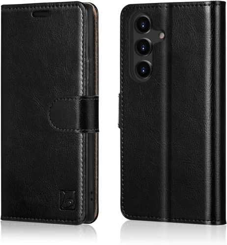 Vista 12 de Belemay Funda tipo cartera para Samsung Galaxy S24 – Funda protectora de piel auténtica con tapa – Tarjeteros con bloqueo RFID – Funda para teléfono