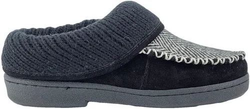 Vista 3 de Clarks Pantuflas de piel de ante con patrón de espiga para mujer, plantilla cómoda de felpa extraíble, pantuflas para interiores y exteriores