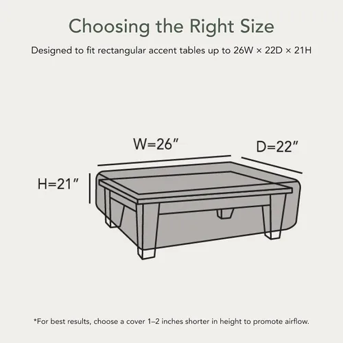 Vista 2 de Covermates Funda rectangular para mesa decorativa – Funda para muebles de patio al aire libre, resistente al agua, otomana/mesa auxiliar, poliéster