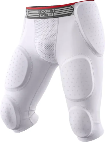 Vista 7 de Exxact Sports Battle - Faja de fútbol con 7 almohadillas para hombres y niños con bolsillo para tazas, pantalones cortos de compresión acolchados