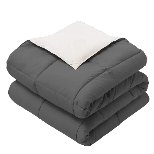 Vista 11 de Edredón reversible hipoalergénico con plumón alternativo, manta de calor medio, Azul/Blanco