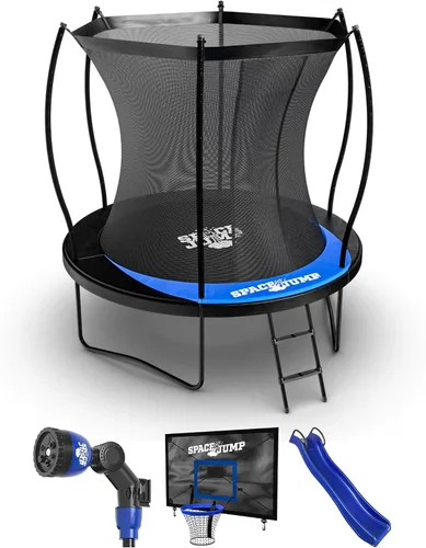 Vista 21 de SpaceJump Lunar Trampolín para exteriores, 8 pies, 10 pies, 12 pies, 14 pies, gorila redonda de 16 pies con red de seguridad, accesorios opcionales