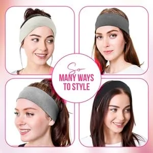 Vista 3 de Styla Hair Diademas elásticas para mujer, paquete de 10 diademas antideslizantes para la cabeza, ideales para spa, deportes, yoga, pilates, correr