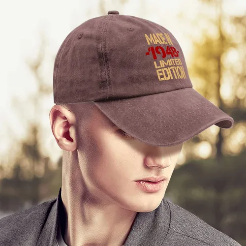 Vista 4 de Gorra de béisbol hecha en 1948 edición limitada para hombre, divertida gorra de béisbol ajustable