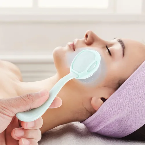Vista 3 de Healifty Limpiador facial manual de limpieza facial, exfoliante, eliminación de maquillaje, masaje, cerdas suaves, colores surtidos