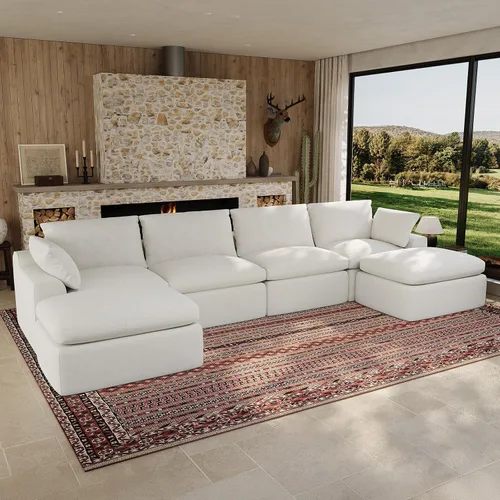 Vista 21 de Maywish Sofá Cloud de 104 pulgadas, sofá modular en forma de L, color gris Gris oscuro