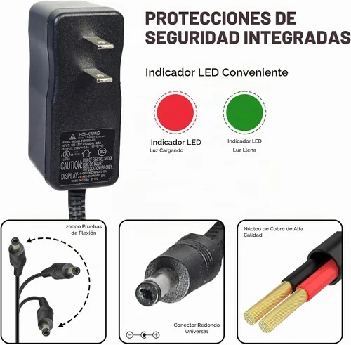 Vista 3 de AlveyTech Cargador de batería coaxial de iones de litio de 22 voltios (21,9 V) de 0,5 amperios, piezas de repuesto para Razor Drift Rider y X