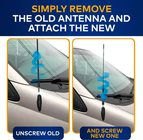 Vista 3 de Mástil de antena para Toyota Sienna 2004-2015 – Reemplazo de antena automotriz negra para automóviles, camiones y SUV – Compatible con radio AM FM a