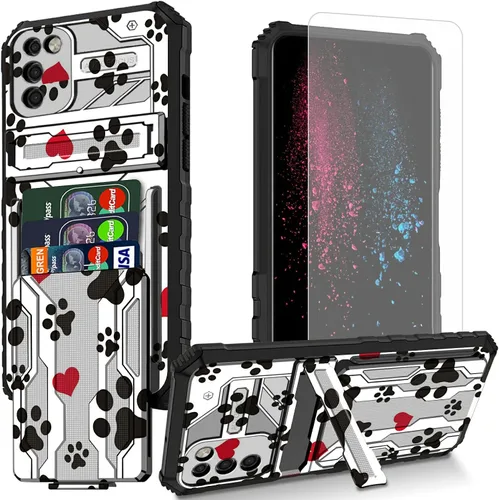 Vista 12 de Funda para teléfono Samsung Galaxy A54 con protector de pantalla, funda con ranura para tarjetas desmontable incorporada, con función atril, a