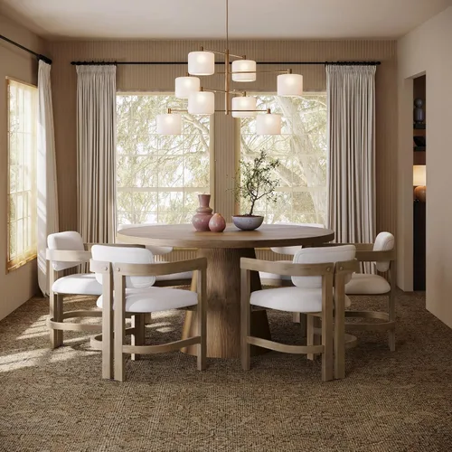 Vista 10 de Nathan James Gracie - Silla de comedor moderna con cojín, silla de comedor tapizada con marco de madera maciza, color marrón claro, juego de 2
