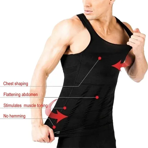 Vista 5 de ADEK SHAPERLUV - Camiseta de compresión para hombre, camiseta de compresión para adelgazar, camiseta de entrenamiento, camiseta sin mangas