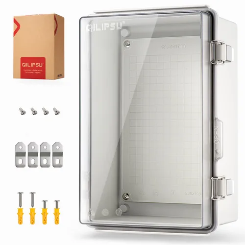Vista 12 de QILIPSU UL94-V0 Caja eléctrica al aire libre 8.3"x6.3"x3.9" Caja de conexiones impermeable resistente a la intemperie PC/ABS aleación de plástico