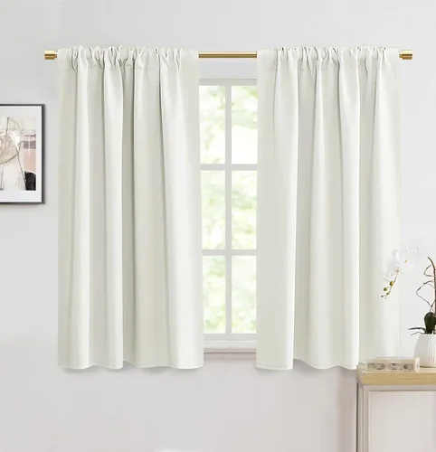 Vista 18 de Cortinas opacas de 48 pulgadas de largo, 34 pulgadas de ancho x 48 pulgadas de largo, cortinas opacas cortas con aislamiento térmico para Beige