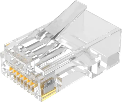 Vista 4 de Conectores RJ45 Cat6 - Conector de paso chapado en oro de 3 clavijas modulares 8P8C - Paquete de 50