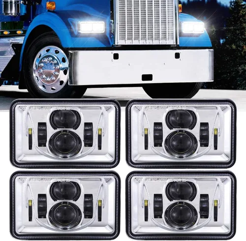 Vista 14 de Z-OFFROAD 2 unids 60W 4x6 LED Faros DOT Aprobado H4656 H4651 H4652 H4666 H6545 Faro rectangular de haz sellado para Freightliner KW Peterbilt