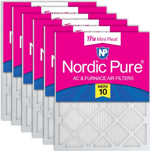 Vista 25 de Nordic Pure 20x20x1 (Tamaño real: 19 1/2 x 19 1/2 x 3/4) Filtros de aire para caldera/aire acondicionado Poly Green MERV 6 – Reduce el polvo